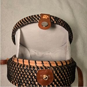 Stylish Black and Tan Woven Women's Bag
